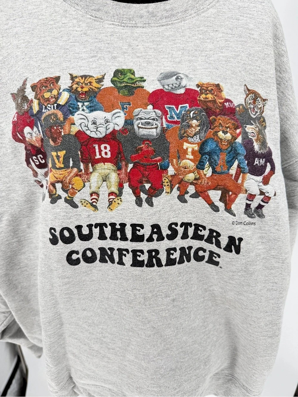 Vintage SEC Mascots Sweatshirt XL Don Collins Hanes College Football